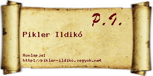 Pikler Ildikó névjegykártya