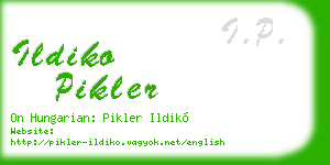 ildiko pikler business card